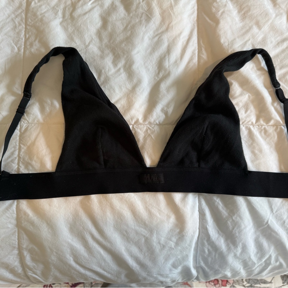 SKIMS Cotton Rib Plunge Bralette